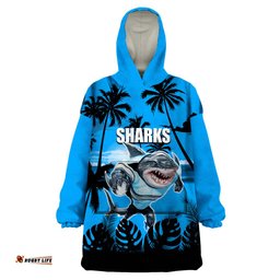 nrl sharks wearable blanket hoodie summer vibe style