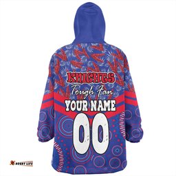 Newcastle Knights Sport Snug Hoodie - Tropical Patterns And Dot Painting Eat Sleep Rugby Repeat