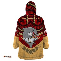 dolphins rugby wearable blanket hoodie polynesian and aboriginal vibe