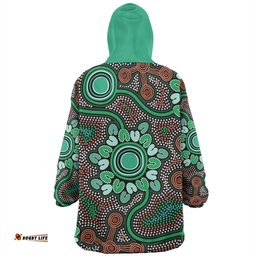 Australia Aboriginal Snug Hoodie - Aboriginal Green Dot Art Inspired Snug Hoodie