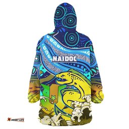 Parramatta Eels Naidoc Week Custom Snug Hoodie - Aboriginal Inspired Patterns Oodie Blanket