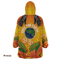 australia earth day indigenous wearable blanket hoodie save the earth