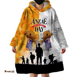 australia and new zealand anzac day wearable blanket hoodie lest we forget lt05