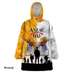 australia and new zealand anzac day wearable blanket hoodie lest we forget lt05