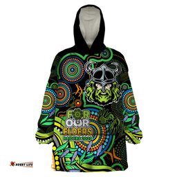 custom raiders rugby aboriginal art wearable blanket hoodie naidoc indigenous tribal