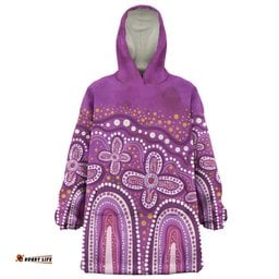 Australia Aboriginal Snug Hoodie - Dot painting illustration in Aboriginal style Pink Snug Hoodie
