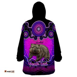 personalised australia taurus wombat zodiac wearable blanket hoodie auz astrology aboriginal magenta