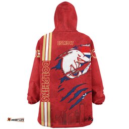 Redcliffe Dolphins Snug Hoodie - Happy Australia Day Flag Scratch Style
