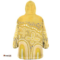 Australia Aboriginal Snug Hoodie - Dot painting illustration in Aboriginal style Yellow Snug Hoodie