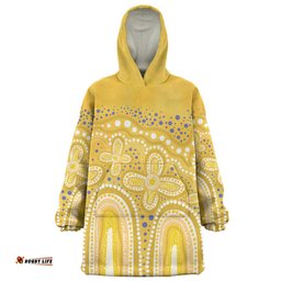 Australia Aboriginal Snug Hoodie - Dot painting illustration in Aboriginal style Yellow Snug Hoodie
