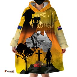 australia anzac day wearable blanket hoodie gallipoli lest we forget lt03