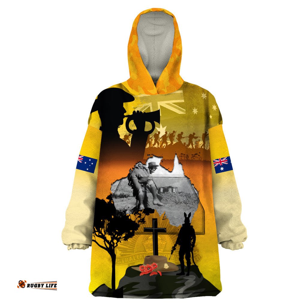 australia anzac day wearable blanket hoodie gallipoli lest we forget lt03