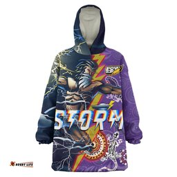 Melbourne Storm Snug Hoodie - Custom Super Melbourne Storm Thunder Power Oodie Blanket