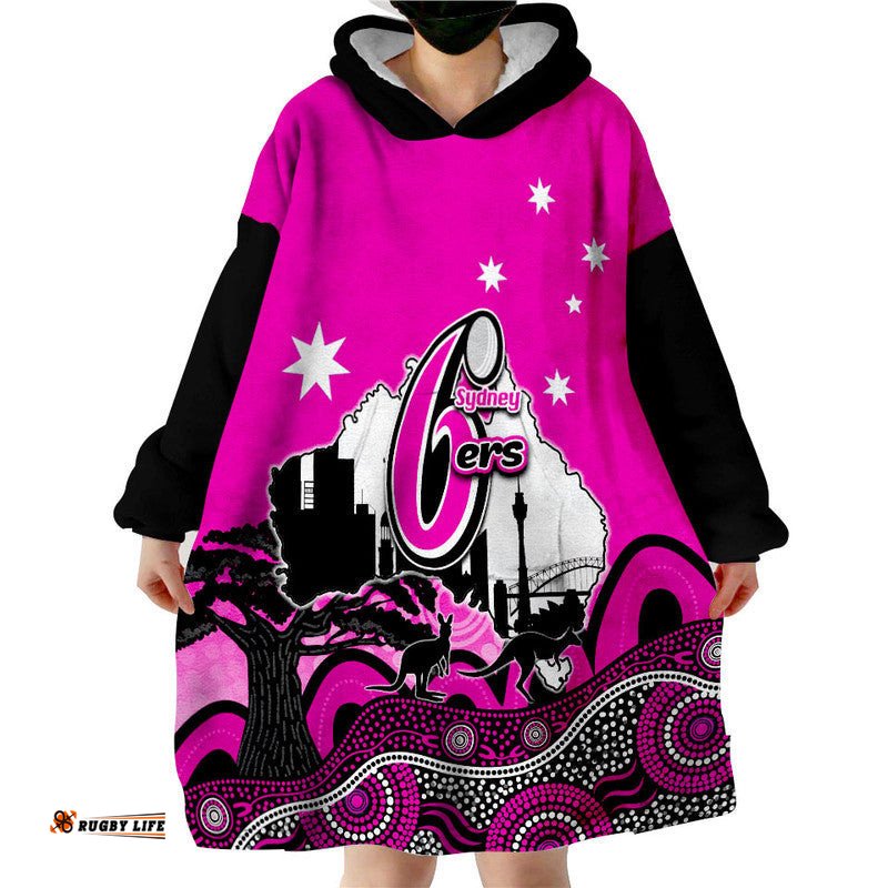custom personalised and number happy australia day sydney sixers wearable blanket hoodie