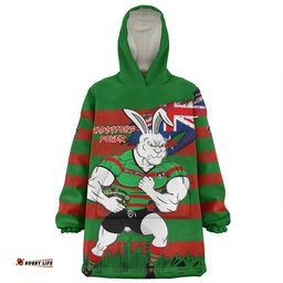 South Sydney Rabbitohs Snug Hoodie Custom For Die Hard Fan Australia Flag Scratch Style