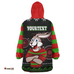 South Sydney Rabbitohs Snug Hoodie - South Sydney Rabbitohs Ugly Christmas Knitted Oodie Blanket
