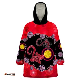 custom personalised aboriginal lizard attracted australia version red wearable blanket hoodie