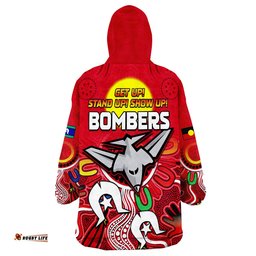 bombers naidoc week essendon football aboriginal wearable blanket hoodie