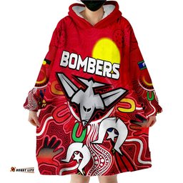 bombers naidoc week essendon football aboriginal wearable blanket hoodie