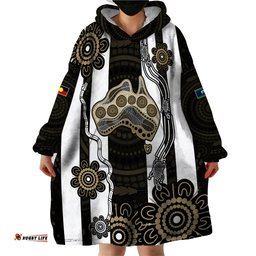 custom text and number naidoc collingwood football wearable blanket hoodie proud to be magpies aboriginal version