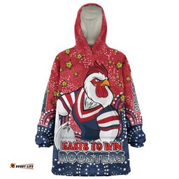 Sydney Roosters Custom Snug Hoodie - Custom With Aboriginal Inspired Style Of Dot Painting Patterns Snug Hoodie