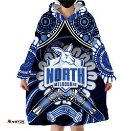 kangaroos football wearable blanket hoodie boomerang indigenous dots