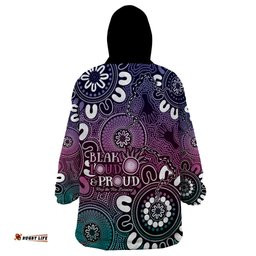 naidoc week 2024 fire burning wearable blanket hoodie aboriginal dots pink art