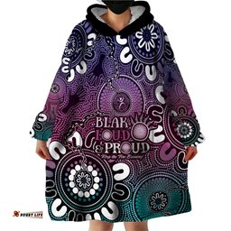 naidoc week 2024 fire burning wearable blanket hoodie aboriginal dots pink art
