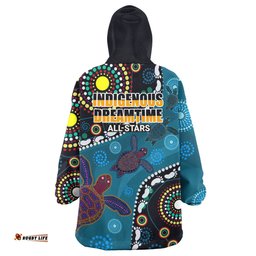 Indigenous All Stars Custom Snug Hoodie - Dreamtime Turtles With Indigenous Cultures Flag Oodie