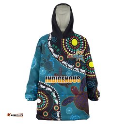 Indigenous All Stars Custom Snug Hoodie - Dreamtime Turtles With Indigenous Cultures Flag Oodie
