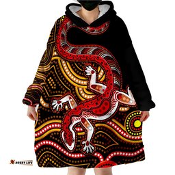 custom personalised aboriginal art lizard you are number one wearable blanket hoodie