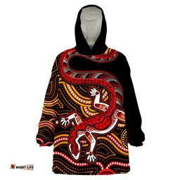 custom personalised aboriginal art lizard you are number one wearable blanket hoodie
