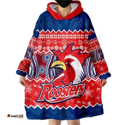 sydney aboriginal roosters christmas vibe wearable blanket hoodie
