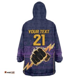 nrl storm christmas custom wearable blanket hoodie minimalism style