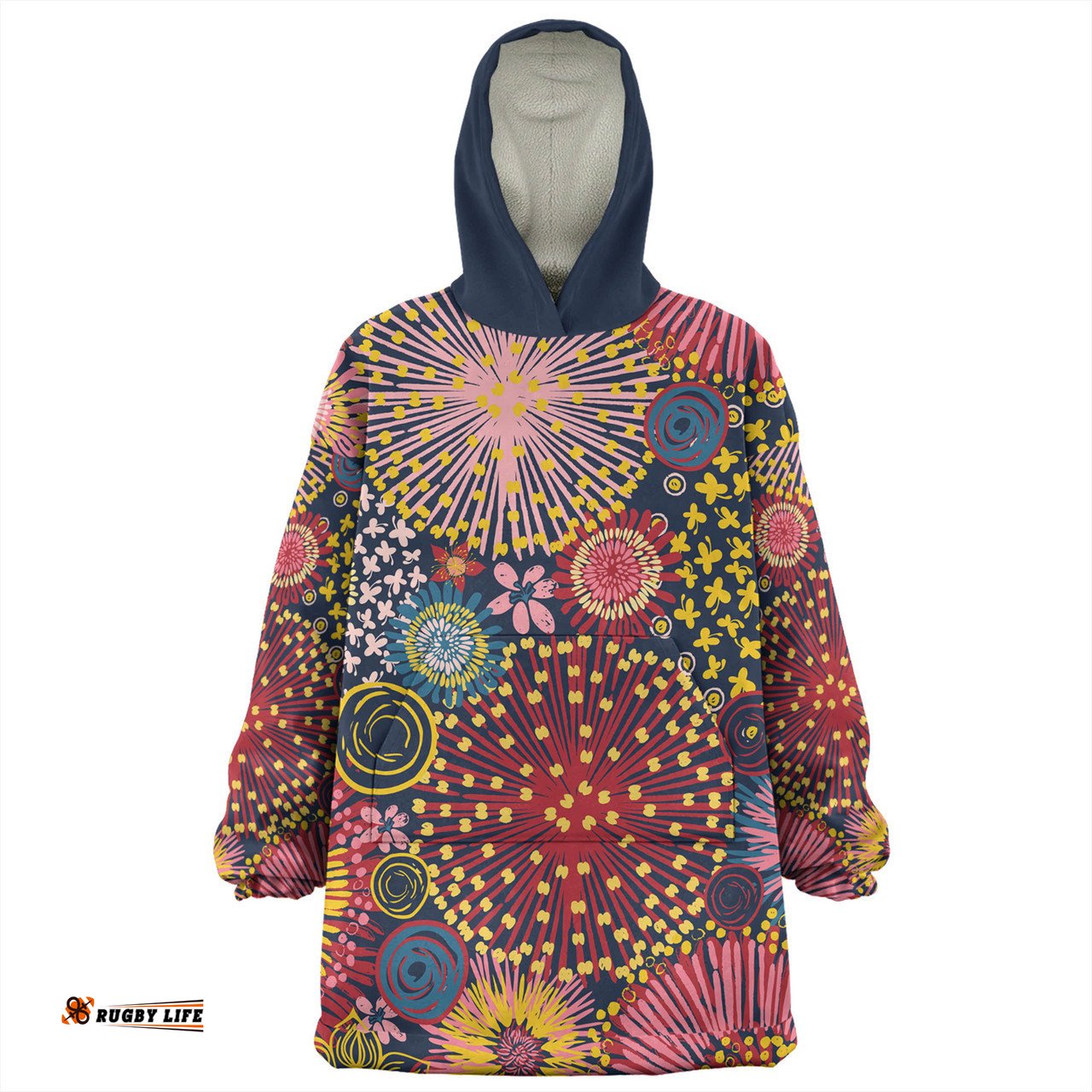 Australia Blooming Bright Flowers Snug Hoodie - Blooming Bright Flowers Meadow Seamless Art Inspired Snug Hoodie