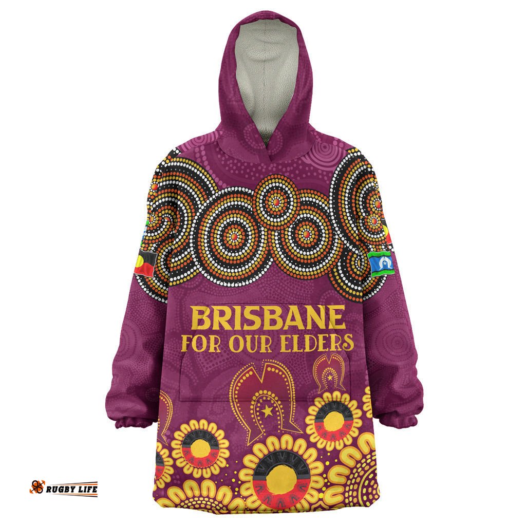 australia brisbane city naidoc wearable blanket hoodie custom brisbane city for our elders wearable blanket hoodie