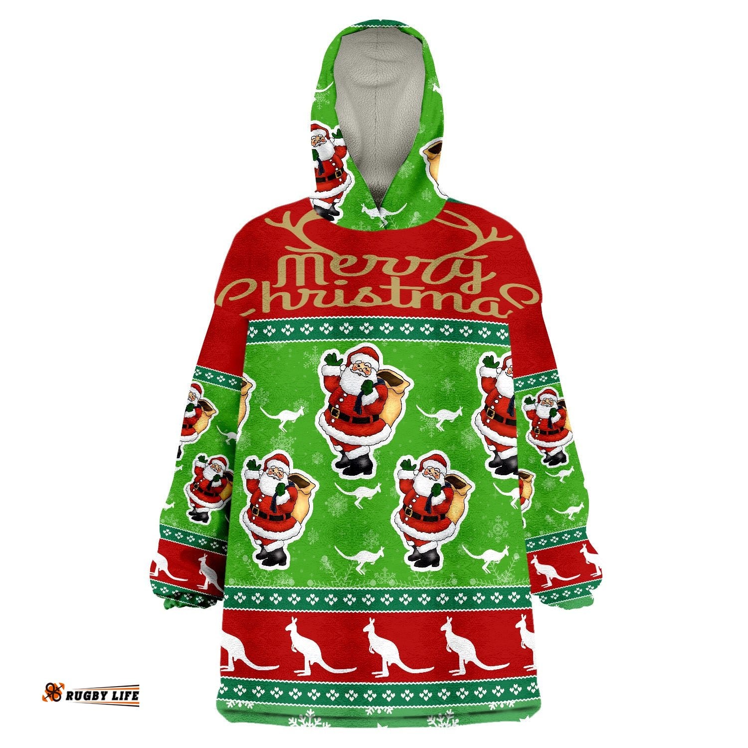 australia christmas santa claus shirt merry christmas wearable blanket hoodie