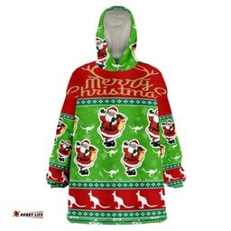 australia christmas santa claus shirt merry christmas wearable blanket hoodie