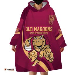 custom qld maroons cane toad wearable blanket hoodie queensland origin no1