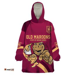 custom qld maroons cane toad wearable blanket hoodie queensland origin no1