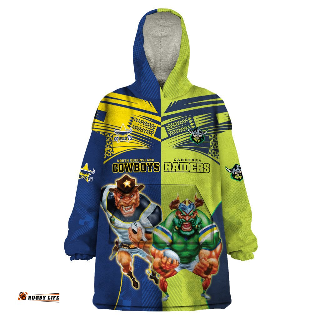 custom raiders and cowboys wearable blanket hoodie together sporty style