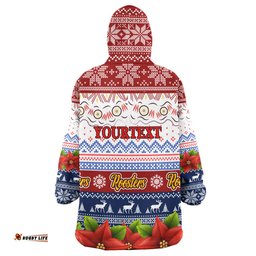 roosters rugby chrstmas snug hoodie custom roosters ugly christmas knitted wearable blanket hoodie