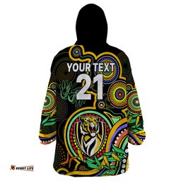 custom richmond football aboriginal art wearable blanket hoodie naidoc indigenous tribal