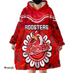 roosters rugby anzac wearable blanket hoodie camouflage poppy