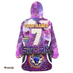 storm rugby snug hoodie custom storm man thunder power mascot with aboriginal culture personalised name and number oodie blanket