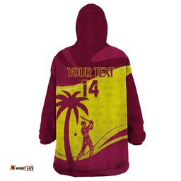 custom west indies cricket wearable blanket hoodie 2024 world cup go windies