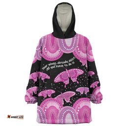 Australia Snug Hoodie - Aboriginal Pink Butterflies Art Inspired