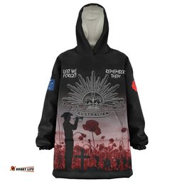 Australia Anzac Day Snug Hoodie - Lest We Forget Red Snug Hoodie