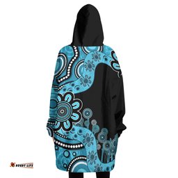 Australia Snug Hoodie Aboriginal Indigenous Dot Painting Blue