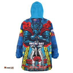 Gold Coast Titans Anzac Watercolour Snug Hoodie - Remembrance Indigenous Titans With Poppy Flower Oodie Blanket